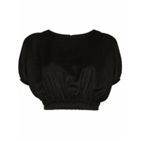 Matteau Blusa cropped com barra elástica - Preto