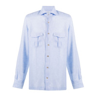 Mazzarelli Camisa com botões e bolso no busto - Azul