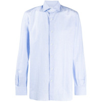 Mazzarelli Camisa com botões e estampa de listras - Azul