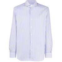 Mazzarelli Camisa mangas longas com listras - Azul