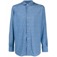 Mazzarelli Camisa mangas longas jeans - Azul