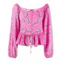 Mc2 Saint Barth Blusa peplum com estampa bandana - Rosa