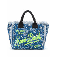 Mc2 Saint Barth Bolsa de praia com estampa de logo paisley - Azul