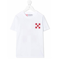 Mc2 Saint Barth Camiseta com detalhe de estampa xadrez - Branco