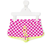 Mc2 Saint Barth Kids Bermuda com ajuste no cós e estampa xadrez - Rosa