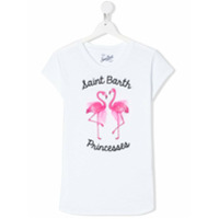 Mc2 Saint Barth Kids Camiseta Emma com estampa de flamingo - Branco