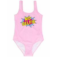 Mc2 Saint Barth Kids Maiô com estampa No Selfie - Rosa