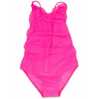 Mc2 Saint Barth Kids Maiô franzido com poás - Rosa