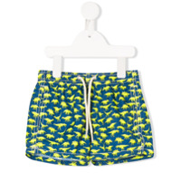 Mc2 Saint Barth Kids Short de natação com ajuste no cós e estampa de dinossauro - Azul