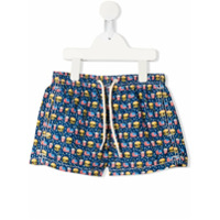 Mc2 Saint Barth Kids Short de natação Jean Lighting com estampa de comida - Azul