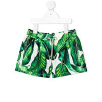 Mc2 Saint Barth Short de natação com estampa folhas de bananeiras - Verde