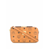 MCM Bolsa transversal com estampa de logo - Preto