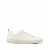 MCM calf leather logo embossed trainers - Branco