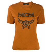 MCM Camiseta de algodão com estampa de logo - Marrom