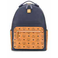 MCM Mochila com recortes e estampa de logo - Azul