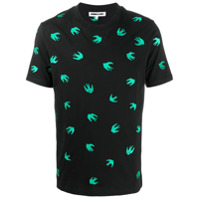 McQ Swallow Camiseta com bordado de andorinhas - Preto