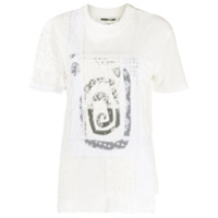 McQ Swallow Camiseta de algodão com recorte de renda - Branco