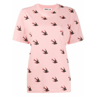 McQ Swallow Camiseta decote careca com estampa de andorinha - Rosa
