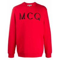 McQ Swallow Moletom de algodão com logo bordado - Vermelho