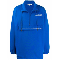 McQ Swallow Moletom oversized com zíper e logo - Azul