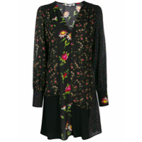 McQ Swallow Vestido com estampa floral e recortes - Preto