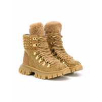 Mi Mi Sol Bota com aplicação de tachas - Marrom