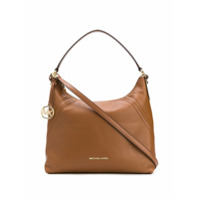 Michael Michael Kors Bolsa Hobo com placa de logo - Marrom