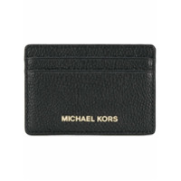 Michael Michael Kors Porta-cartões de couro com logo - Preto