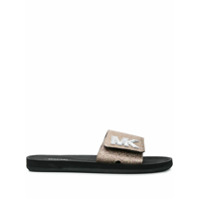 Michael Michael Kors Slide com logo e velcro - Prateado