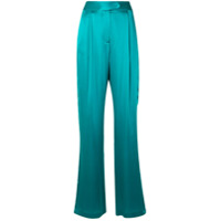Michelle Mason Calça pantalona cintura alta - Verde