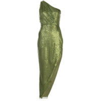 Michelle Mason Vestido assimétrico com paetês - Verde
