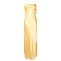 Michelle Mason Vestido de festa com gola drapeada - Amarelo