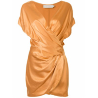 Michelle Mason Vestido envelope com decote ombro a ombro - Dourado