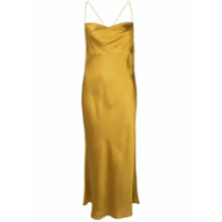 Michelle Mason Vestido midi decote com volume - Amarelo