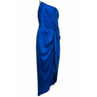 Michelle Mason Vestido ombro único com detalhe de nó - Azul