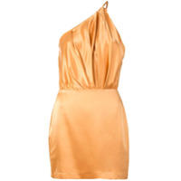Michelle Mason Vestido ombro único de seda - Dourado