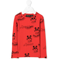 Mini Rodini Camiseta Mozart com estampa de panda - Vermelho