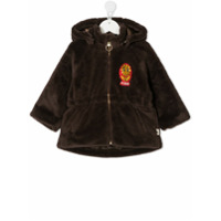 Mini Rodini faux fur floral-patch jacket - Marrom