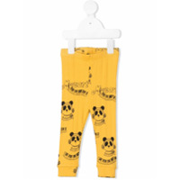 Mini Rodini Legging Mozart com estampa de panda - Amarelo