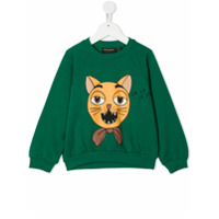 Mini Rodini singing cat-print sweatshirt - Verde