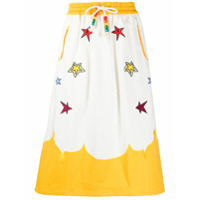 Mira Mikati embroidered patch midi skirt - Branco