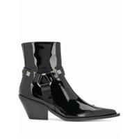 MISBHV Ankle boot bico fino com tachas - Preto