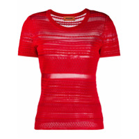 Missoni Camiseta com bordado e listras - Vermelho