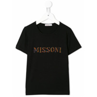 Missoni Kids Camiseta com aplicação no logo - Preto