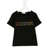 Missoni Kids Camiseta com logo bordado - Preto