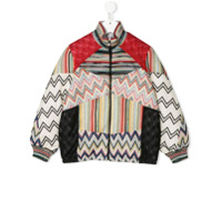 Missoni Kids Jaqueta bomber com detalhe de tricô - Vermelho