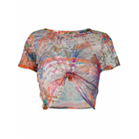 Missoni Mare Blusa cropped de tricô com detalhe de nó - Rosa