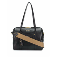 Miu Miu Bolsa tote com bolso frontal - Preto