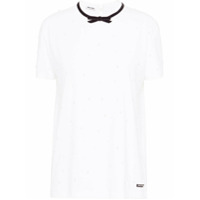 Miu Miu Camiseta com amarração na gola - Branco