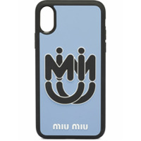 Miu Miu Capa para iPhone X/XS com estampa de logo - Azul